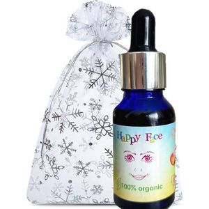 Happy Face cadeauverpakking Kerst Sint - organic gezichtsolie - Wilde Roos - duurzaam - vegan - groen - Kerstpakket - Kerstcadeau - Sinterklaas cadeau - Sinterklaascadeau - gezicht olie - biologisch - gezichtolie
