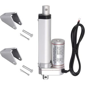 Linear Actuator Motor DC 12V 750N 100m 10mm Electric Cylinder Push Rod Motor with 2 Brackets Silver - Gate Opener