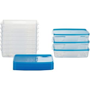 Vershouddoos vriescontainer Oostenrijk Quality 21x14x5,5cm 1L rechthoekig plat (10 stuks) blauw