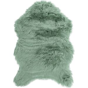 Tiseco - Vloerkleed - Imitatie Schapenvacht - 60x90 cm - Groen