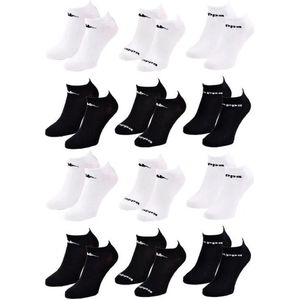 Kappa sneakersokken 12 paar black&white maat 39/42