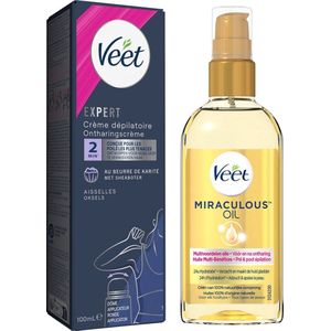 Veet - Alle huidtypes - Miraculous oil - Ontharingscreme Oksels 100ml