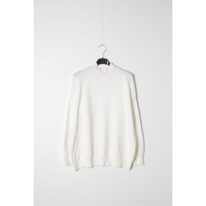 Dames fijngebreide warme trui Mindy met turtleneck effen wit lange mouwen coltrui maat L/XL