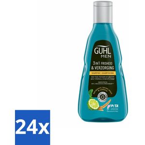Guhl - 3-in-1 Shampoo - Freshness & Care Man - 250 ml - Voordeelverpakking - 24 stuks
