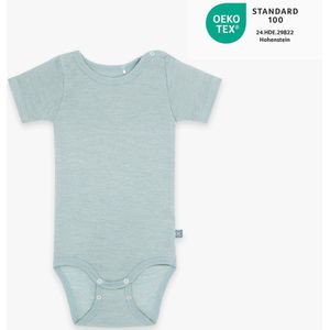 Wol-zijde Romper met korte mouwen | Essential Mint