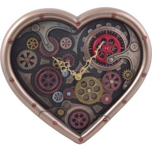 Boutique Trukado - Steampunk Hart Wandklok Time of Love - (hxbxd) ca. 37cm x 40cm x 6cm