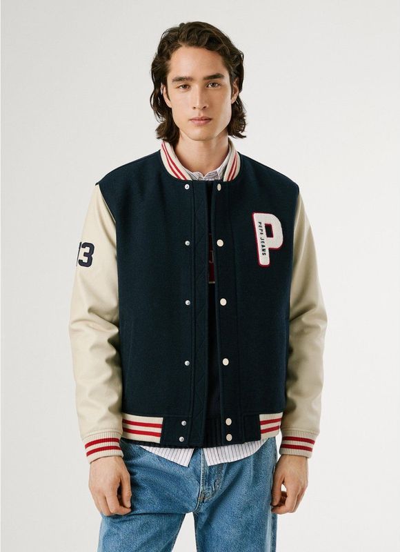 Pepe Jeans - Marineblauw - Jee-jasje - Bomberjack in College-stijl