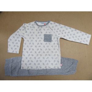 Noukie's - Pyjama - Velour - Grijst - Nouky beer - 6 jaar 116