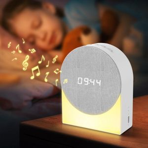 White Noise Machine - 4-in-1 Digitale Wekker + Wit Geluid + Bluetooth Luidspreker + Baby Nachtlampje, Oplaadbaar Dimbaar, Geschikt voor Kinderen en Volwassenen, Babycadeau [Energieklasse F]