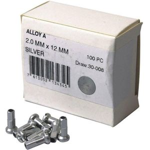 DT swiss Alu-Nippel 2.0mm zilver - Uitvoering 12mm