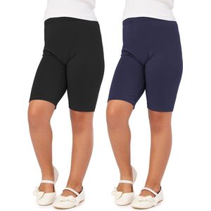 Merry Style Meisjes Leggings 2Pack - Sport - Vrijetijdsbroek - Kort – Viscose - Sporbroek - Yogabroek – Zwart/Navy blauw(2pack) – 128 - MS-MS10-132-LE-2P