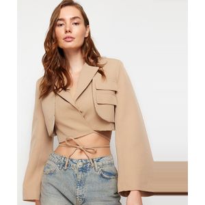 Trendyol - Gevoerd Blazerjack - Zwart - Gelimiteerde Editie - Dubbelrijs