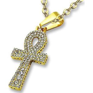 Amanto Ketting Emily - 316L Staal - Ankh - 38x18mm - 50cm