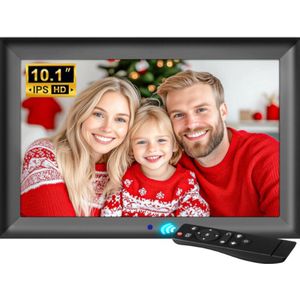 WNHB® Digitale Fotolijst 10.1 Inch – WiFi Frameo App – 32GB Geheugen – Automatische Diavoorstelling – Cadeau voor Ouders Familie en Vaderdag