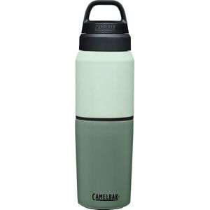 CamelBak Multibev Vacuum Thermosfles - 500 ml + 350 ml - BPA-vrij - Dubbelwandige Isolatie - 100% Lekvrije Dop - Urenlang Warm of Koud Drinken - Antislip Siliconen Bodem - Waterfles met Afneembare Reisbeker - Fles en Mok - Groen