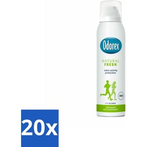 20 x Odorex Deodorant Spray Natural Fresh 150 ml - Langdurige Bescherming - Frisse Geur - Deodorant 150 Ml