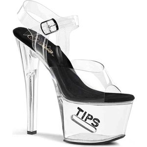 Pleaser - TIPJAR-708-5 Sandaal met enkelband, Paaldans schoenen - Paaldans schoenen - 40 Shoes - Wit