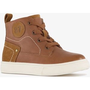 Stap leren jongens veterboots cognac bruin - Maat 25