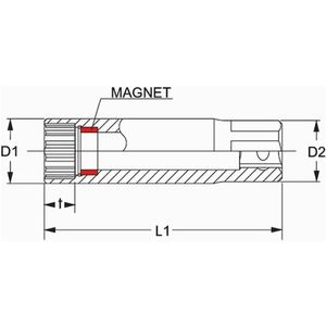 Wurth - 3/8 inch bougiedopsleutel - 3/8 inch bougiedopsleutel x 1 st Sleutelwijdte 14 mm