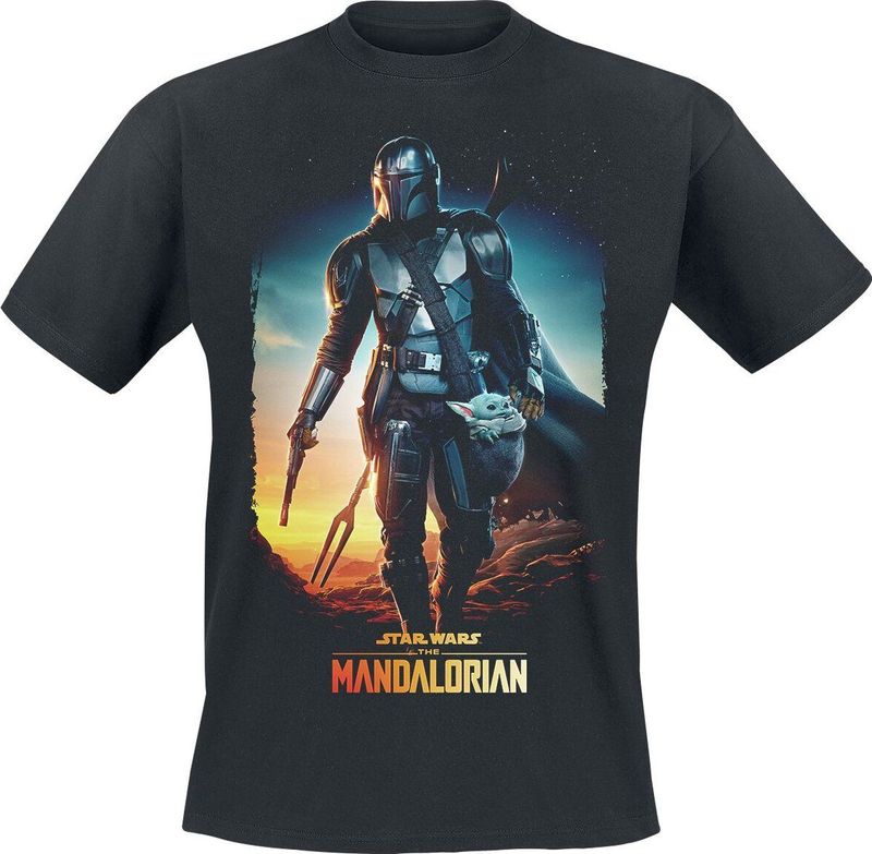 Star Wars - The Mandalorian - T-shirt - Zwart