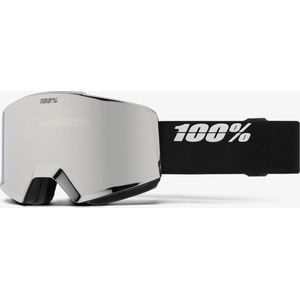 100% Ski Goggles Norg - Black/Silver - Silver Mirror Lens - L