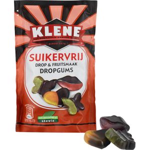 Klene Dropgums - drop & fruitsmaak - suikervrij - 110g