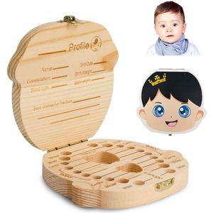 Houten tandendoosje met naam - Kraamcadeau