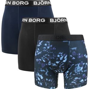 Bjorn Borg - Björn Borg Performance Boxershorts 3-Pack Blauw Zwart - Heren - Maat XL - Body-fit