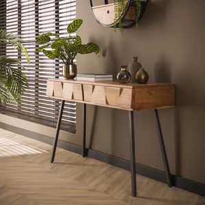 Kaptafel Demn in massief acacia naturel | 125x40x77 cm | elegante make-uptafel voor slaapkamer | modern design