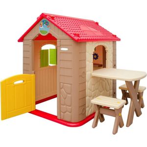 Speelhuisje voor Buiten - Buitenspeelgoed Jongens en Meisjes - Speelhuisjes - Speelhuis - Bruin