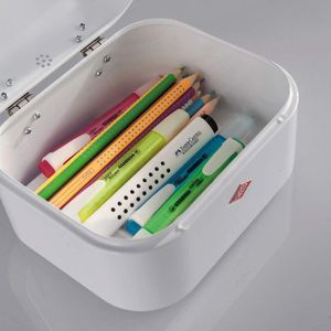 Broodtrommel Mini Grandy - roze gepoedercoat plaatstaal met ventilatiegaten