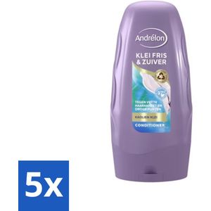 5 x Andrélon - Special - Klei Fris & Zuiver - Conditioner - 250 ml - Klei Fris & Zuiver Conditioner - Haar Verzorging - Vet Haar - Droge Haar - Haar Balans