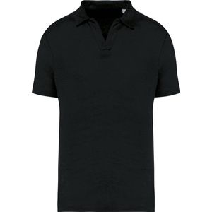 Spasso Linnen herenpolo SP220 - Black - XL