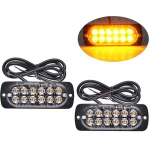 XEOD - LED Flitsers - Oranje - 12V - 24V - 18 Flits Patronen - Gevarenlichten - 2 Stuks