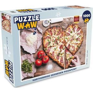 Puzzel Hartvormige gesneden pizzapunt - Legpuzzel - Puzzel 1000 stukjes volwassenen