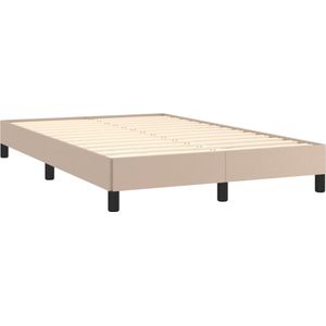 vidaXL - Boxspring - met - matras - kunstleer - cappuccinokleurig - 120x190 - cm