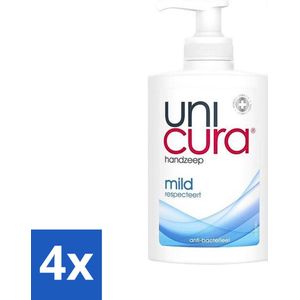 Unicura - Vloeibare Zeep Mild - Verzachtend - 250 ml - Voordeelverpakking - 4 stuks