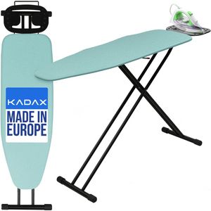 KADAX Strijkplank, 120 x 38 cm, inklapbaar, in hoogte verstelbaar, met 8 mm schuimbasis en antislip voeten, voor stoomstrijkijzer