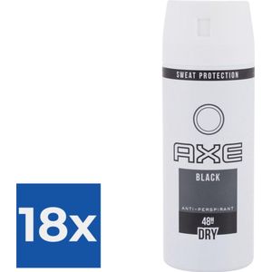 Axe Deospray - Dry Black- Deodorant - 150 ml - Voordeelverpakking 18 stuks