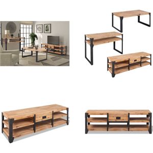 vidaXL Woonkamer meubelset massief acaciahout 3-delig - Woonkamer Meubelset - Woonkamer Meubelsets - Tv-meubel - Tv-meubel