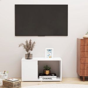 vidaXL Tv-meubel 60x24x32 cm - Wit Bewerkt Hout