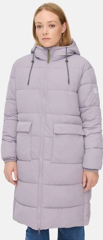 camel active Gewatteerde mantel met verstelbare zoom en vaste capuchon - Maat womenswear-34 - Paars