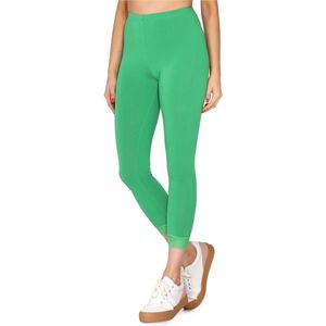 Merry Style MS-MS10-224-LE Dames Leggings met Kant - Sport - Vrijetijdsbroek - 7/8 Lengte - Viscose - Groen - XS