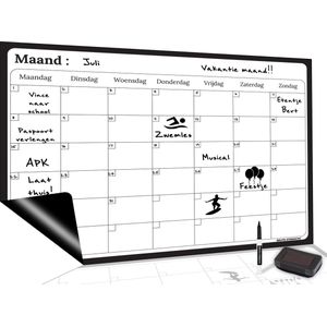 Brute Strength - Magnetisch Weekplanner whiteboard (1) - A3 - Planbord - Familieplanner  - Gezinsplanner - To Do Planner