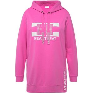 MIAMODA MIAMODA - Dames - Sweatshirt grote print zoomsplit opstaande kraag - Fuchsiaroze - Maat 46
