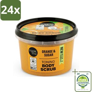 Organic Shop - Body Scrub Orange - Verzorgend en Geurend - 250 ml - Voordeelverpakking - 24 stuks - Organische bodyscrub - Sinaasappel scrub