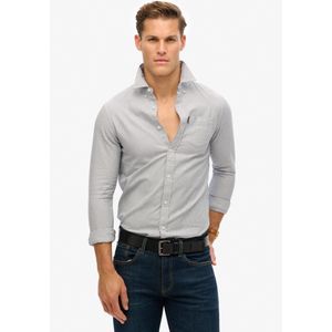 Superdry - Essentials Oxford - Overhemd - Grijs - Lange Mouwen