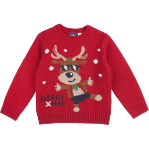Trui voor Kerstmis voor Meisjes - Gebreide Pullover met Schouderopening en Schattige Beer