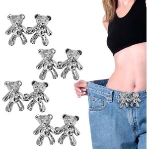4 Pairs of Jeans Buttons - Schattige Beer Tailleknopen - Jeans Knoppen voor Trousers en Rok - Om Broekmaat te Vergroten of Verkleinen