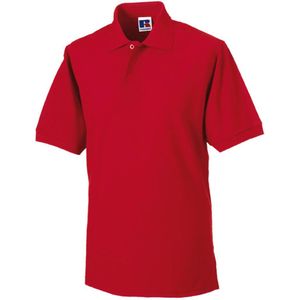 Men's Hardwearing Polycotton Poloshirt 'Russell' Red - S